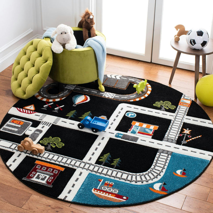 Carousel Kids Atlas Rug, Black