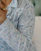 Hamptons Women’s Button Front Long Pajama Set