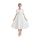 White Vasonette Pearl-Embellished Dress