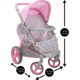 Cotton Candy Pink: Twin Tandem Doll Stroller - Dolls Up to 18"