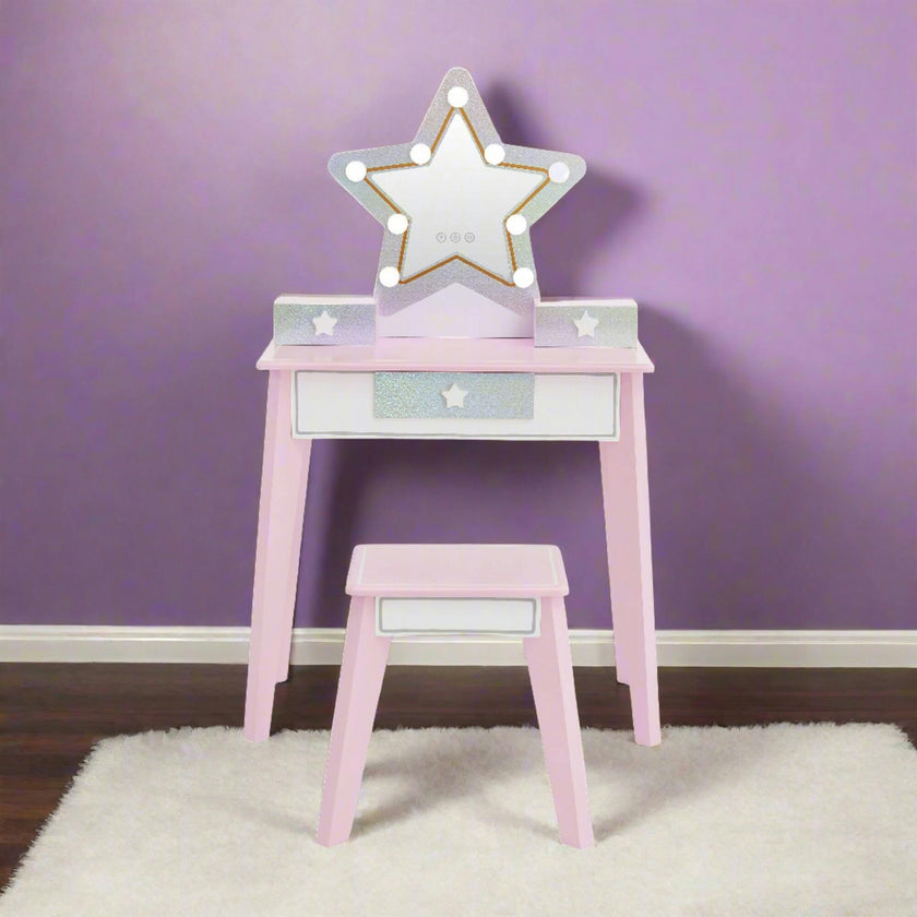 Little Princess Star Vanity with LED Illuminated Mirror