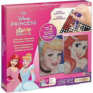 Make It Real: Disney Stamp To Reveal Ariel & Cinderella Storybook & Dot Art