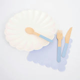 Soft Blue Wooden Cutlery Set