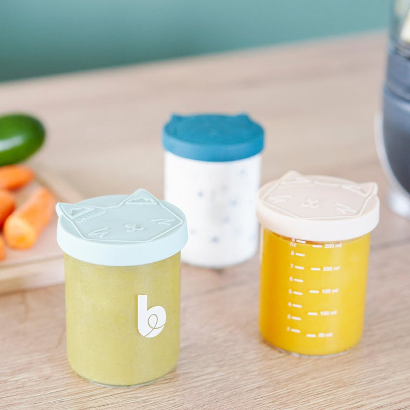 Babymoov Isy Glass Baby Food Storage Jars (Oven-Safe, Airtight)