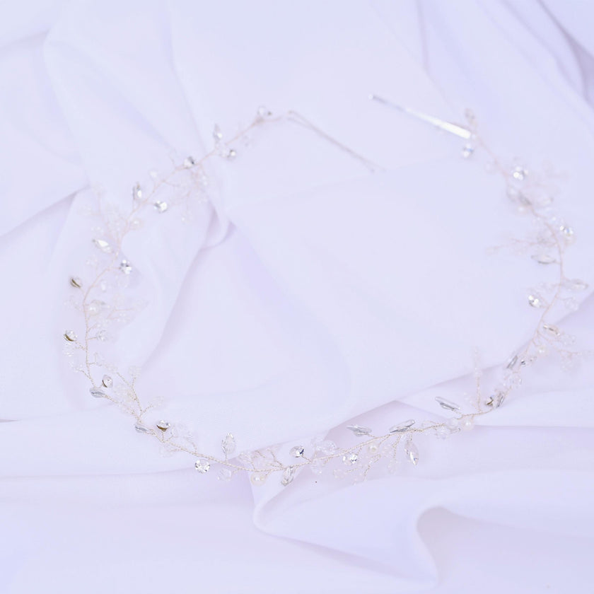 Crystal Floral Accented Hair Vine