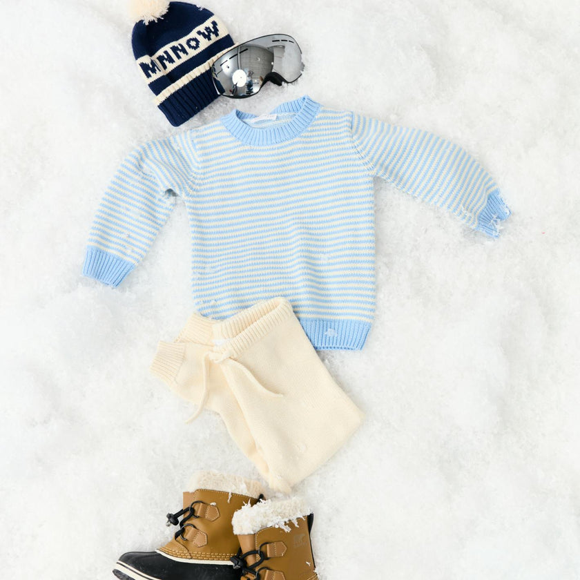 unisex chalet stripe knit sweater