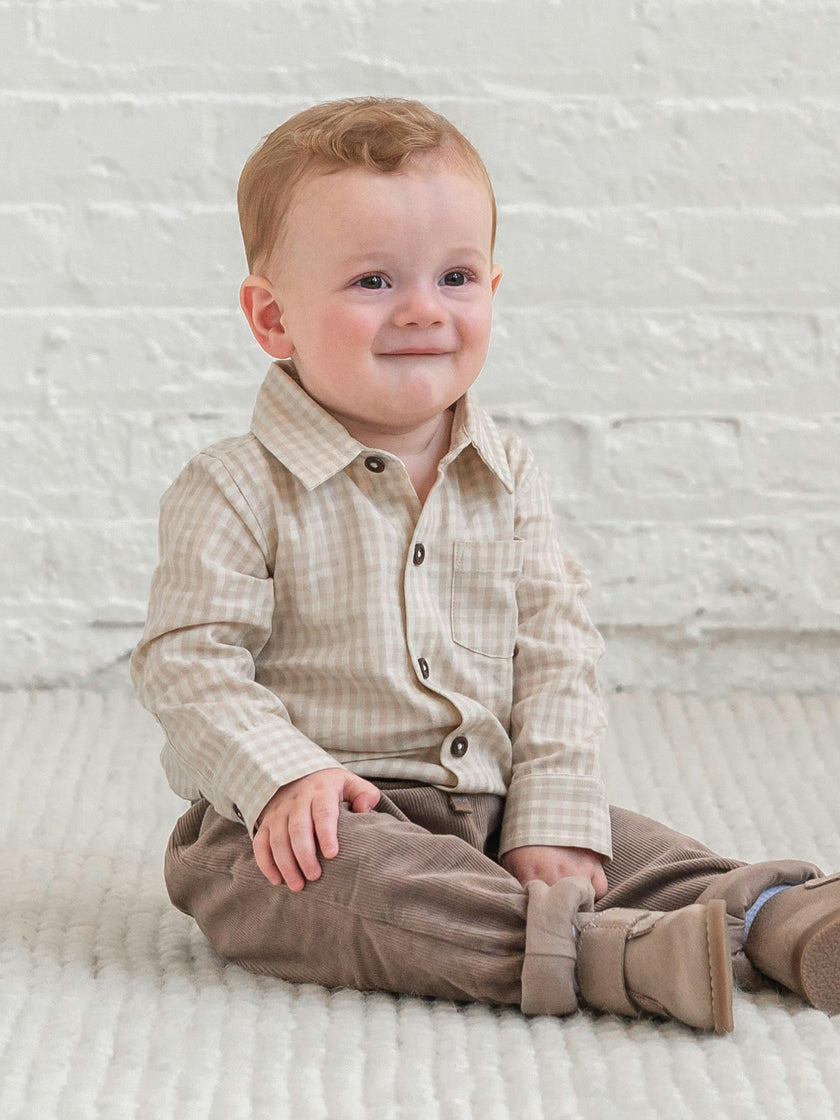 Theo Poplin Collar Bodysuit - Gingham