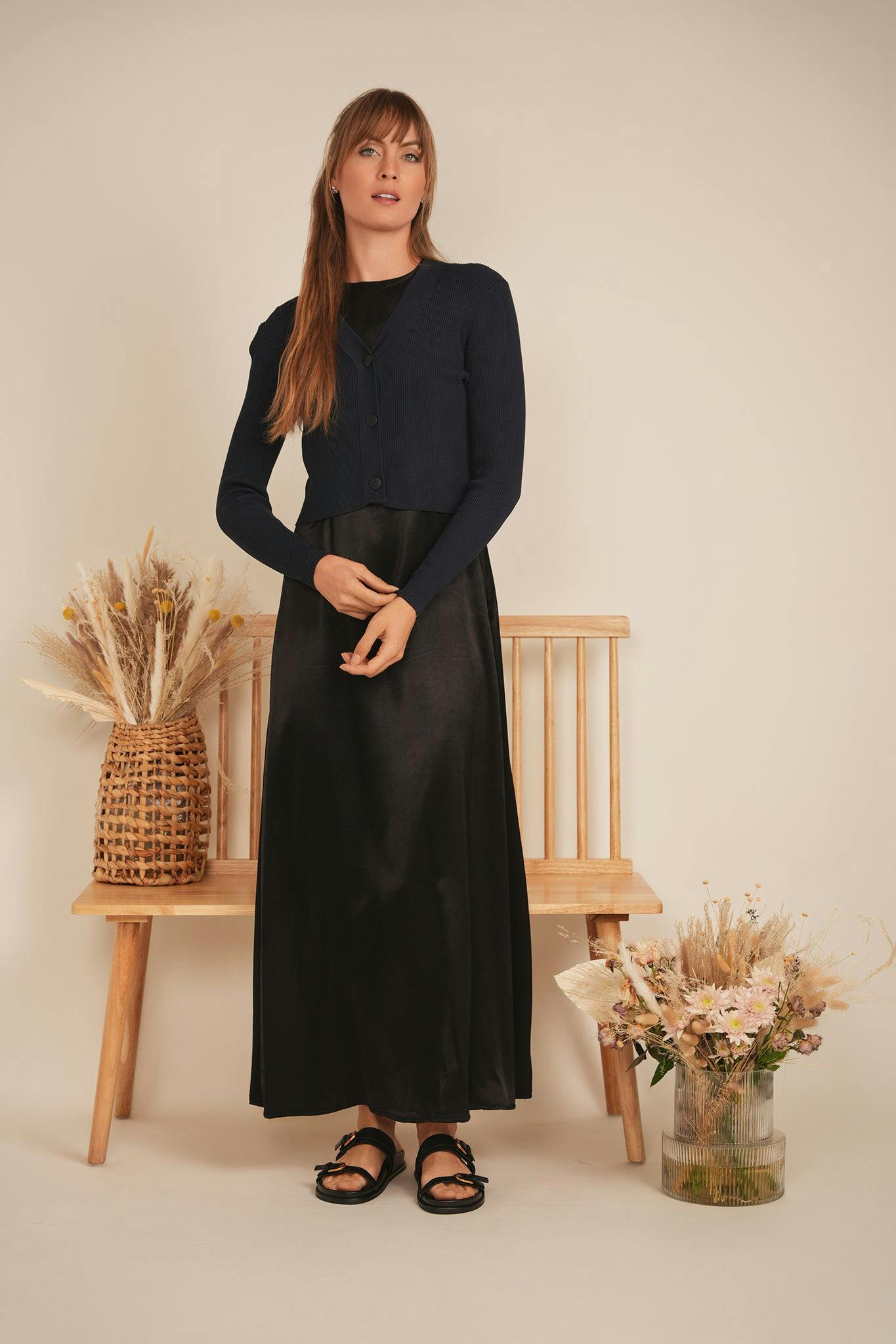 Cropped Ribbed Cardigan