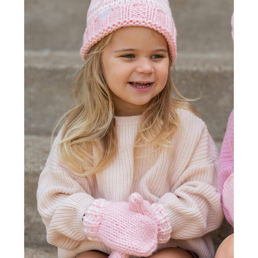 Knit Mittens - Pink