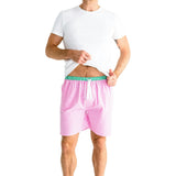 Men's Hepburn Gingham Pink Sleep Shorts - Organic Cotton Poplin