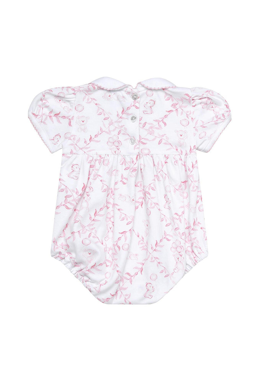Pink Bears Trellace Smocked Bubble
