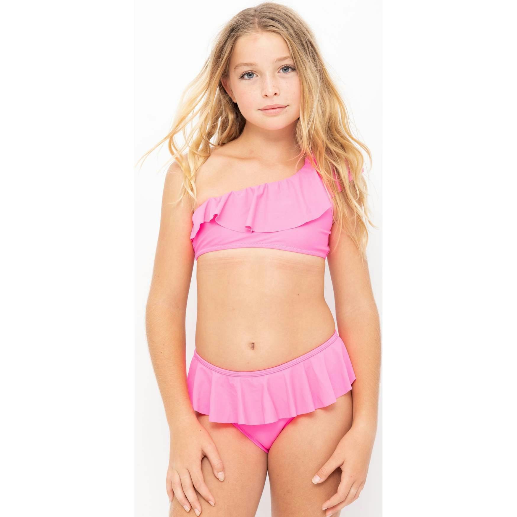 One Shoulder Ruffle Bikini