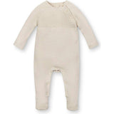 Organic Raglan Footed Sweater Romper, Beige