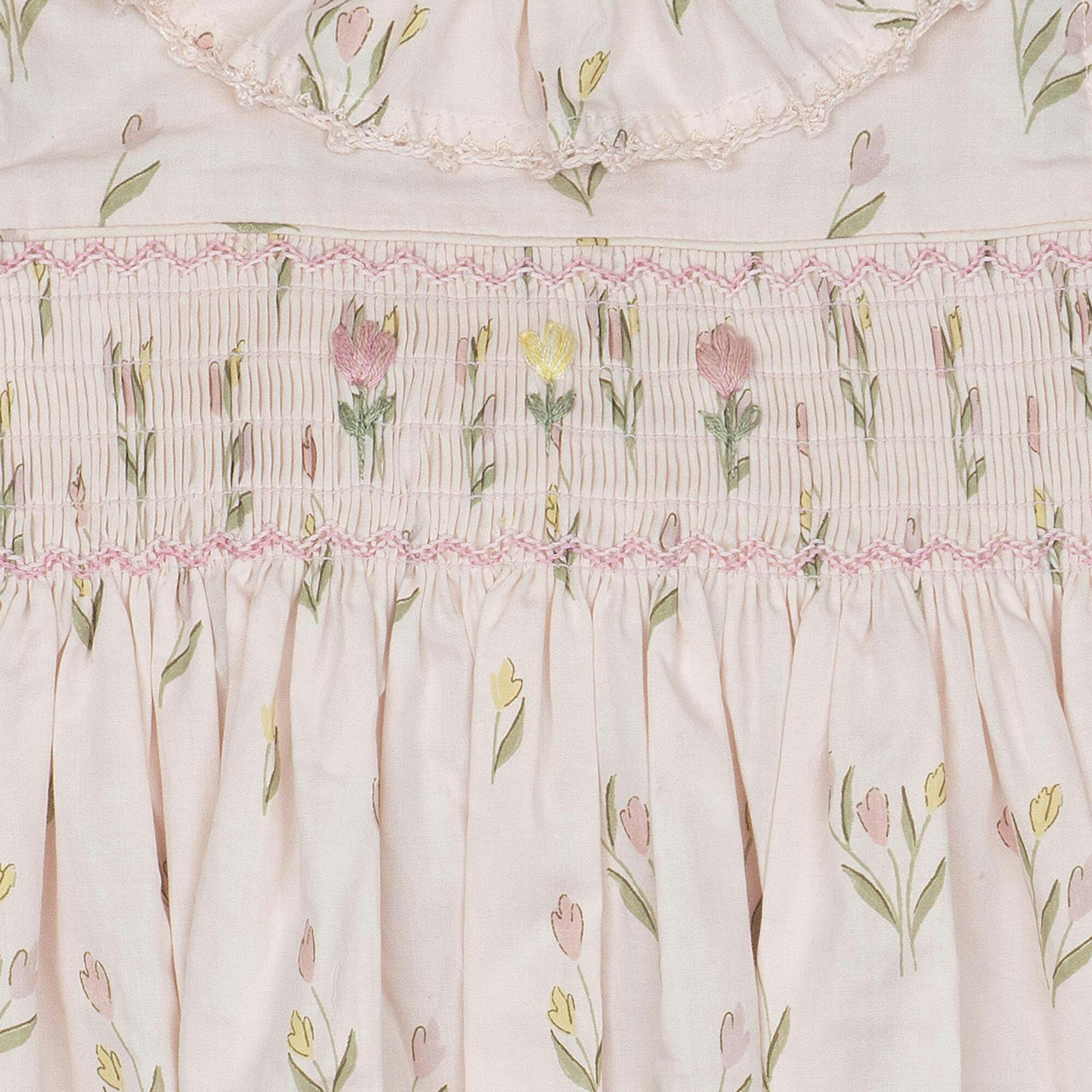 Smock Flutter Dress in Dancing Tulips