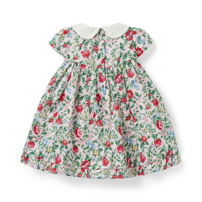 Baby Ditsy Floral Collared Dress, multicolor
