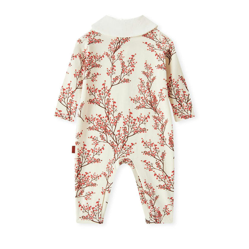 Winterberry Cotton Stretch Collar Long Sleeve Jumpsuit