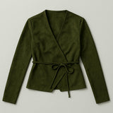 Suede Wrap Top