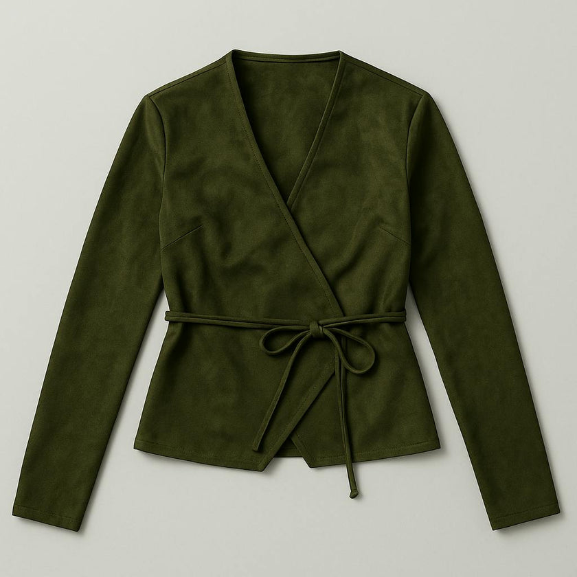 Suede Wrap Top