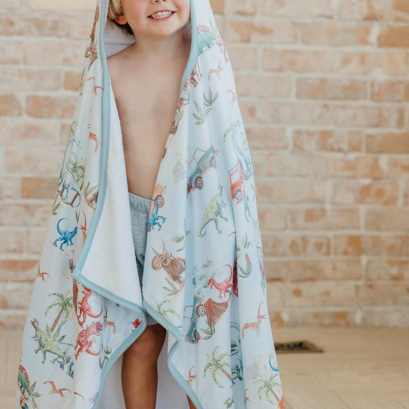Premium Big Kid Hooded Towel - Dino Explorer