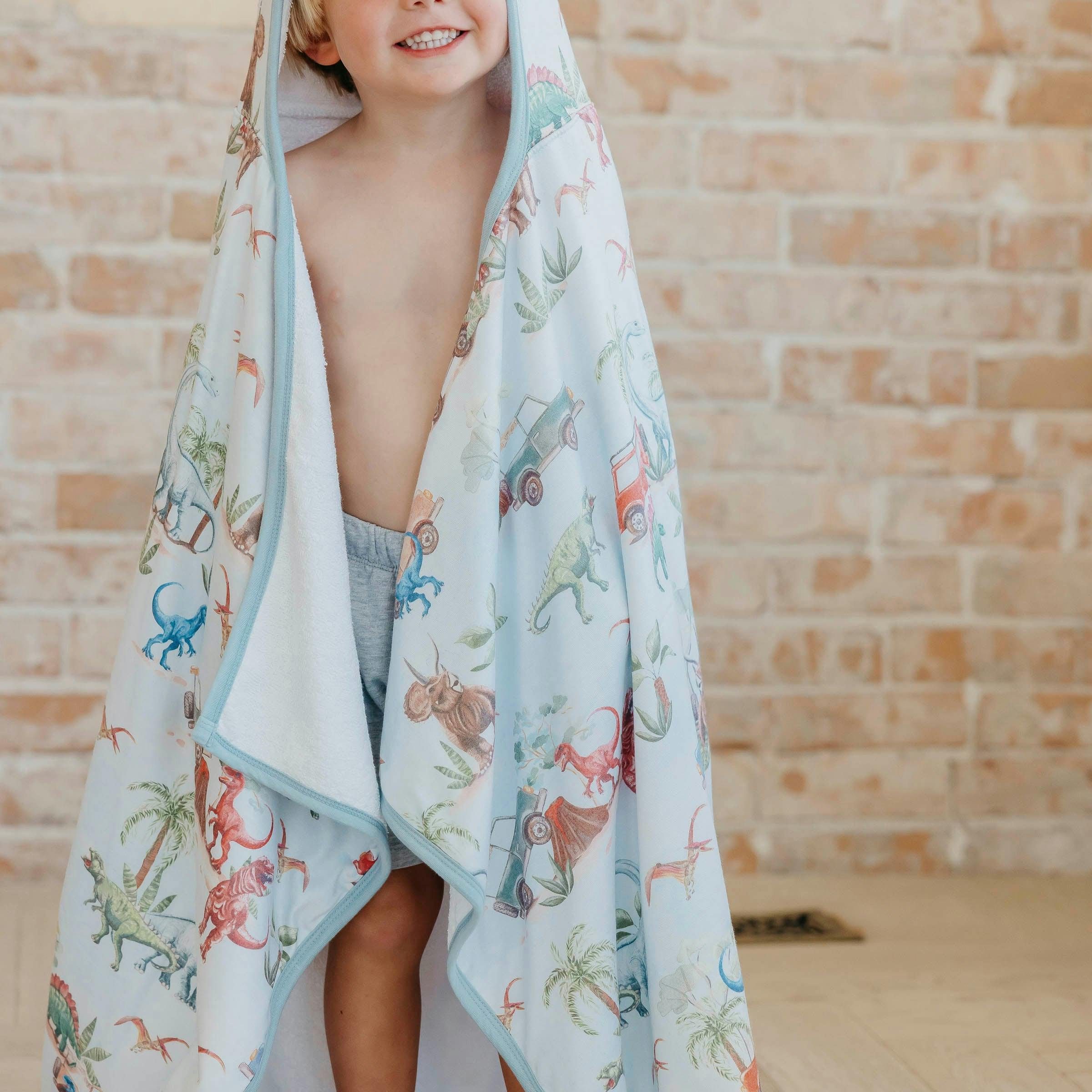 Premium Big Kid Hooded Towel - Dino Explorer