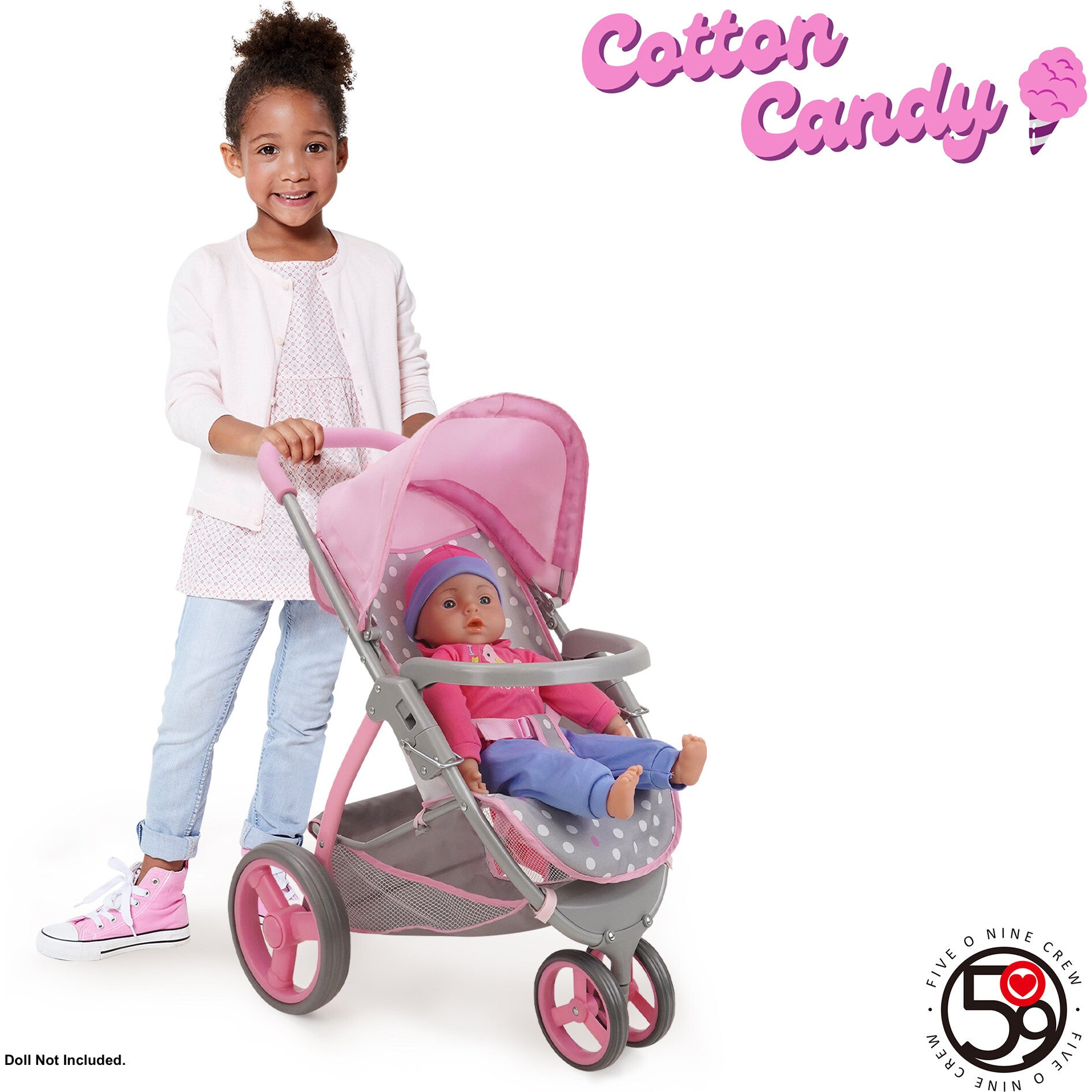 Cotton Candy Pink Doll Jogger Stroller - Fits Dolls Up to 24