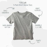 TAYLOR 5-Pack Toddler Short Sleeve T-Shirts