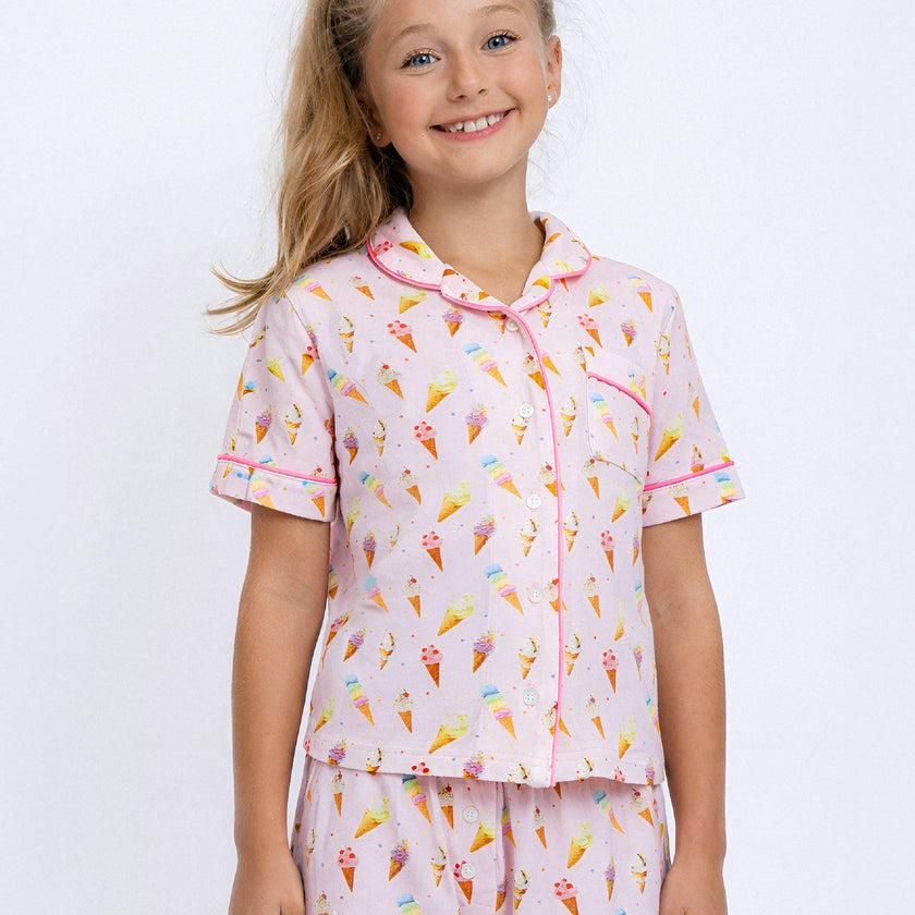Ice Cream Jersey Short Sleeve PJ Set