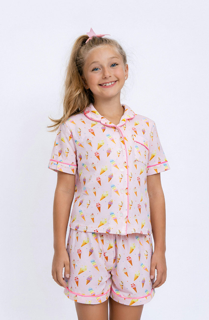 Ice Cream Jersey Short Sleeve PJ Set