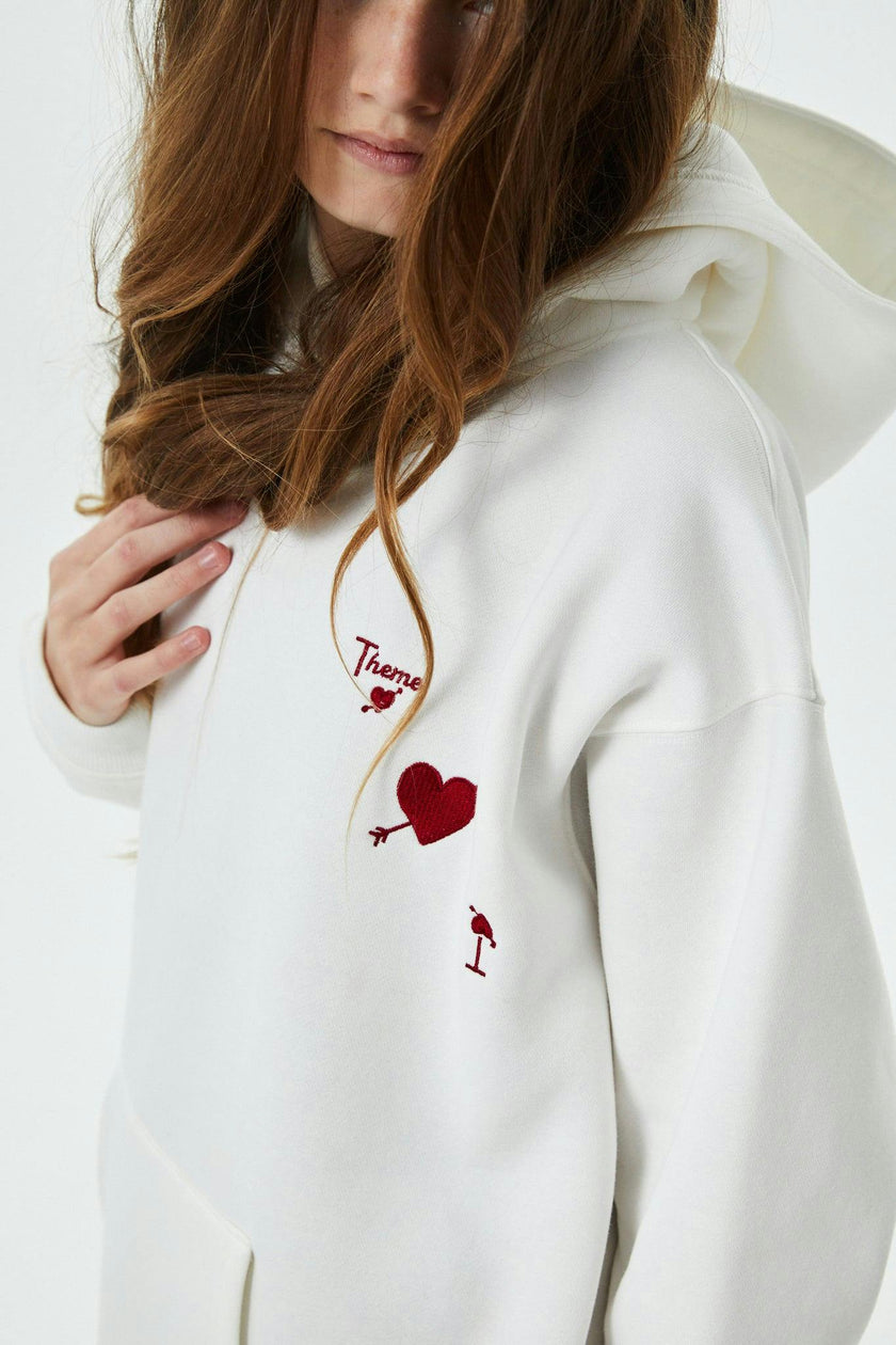 Lea White French Terry Oversized Hoodie - Ace