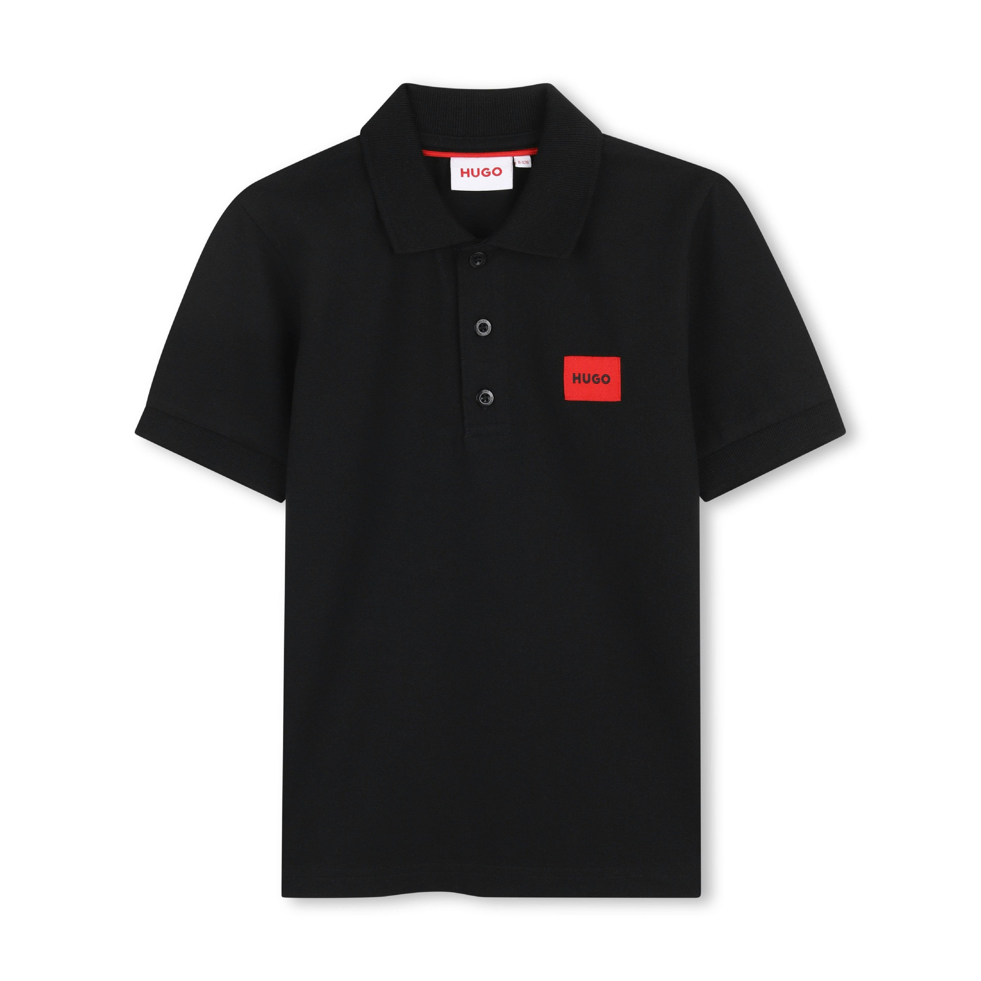 Boys Mini Me Black Logo Polo Shirt