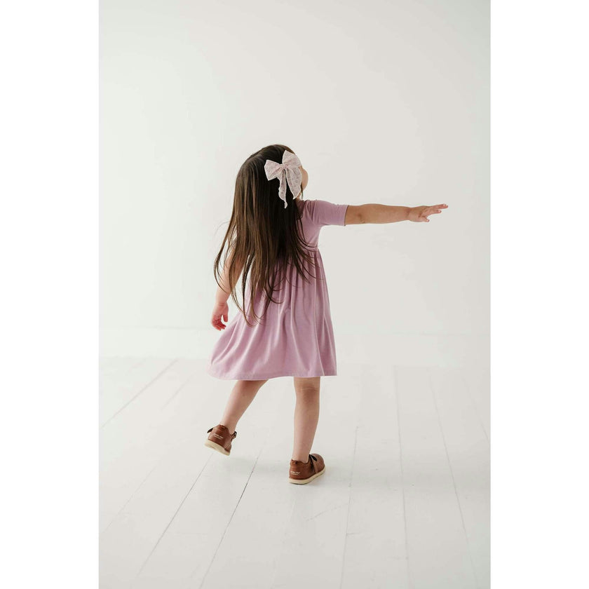 Short Sleeve Henley Dress Thistle