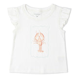 Organic Sleeveless Flutter Top & Shorts Set - Lobster