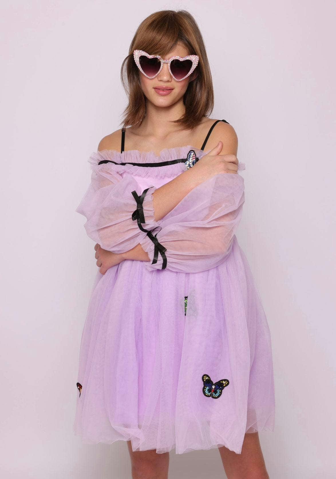 Dream Off-Shoulder Full Sleeve Tulle Dress