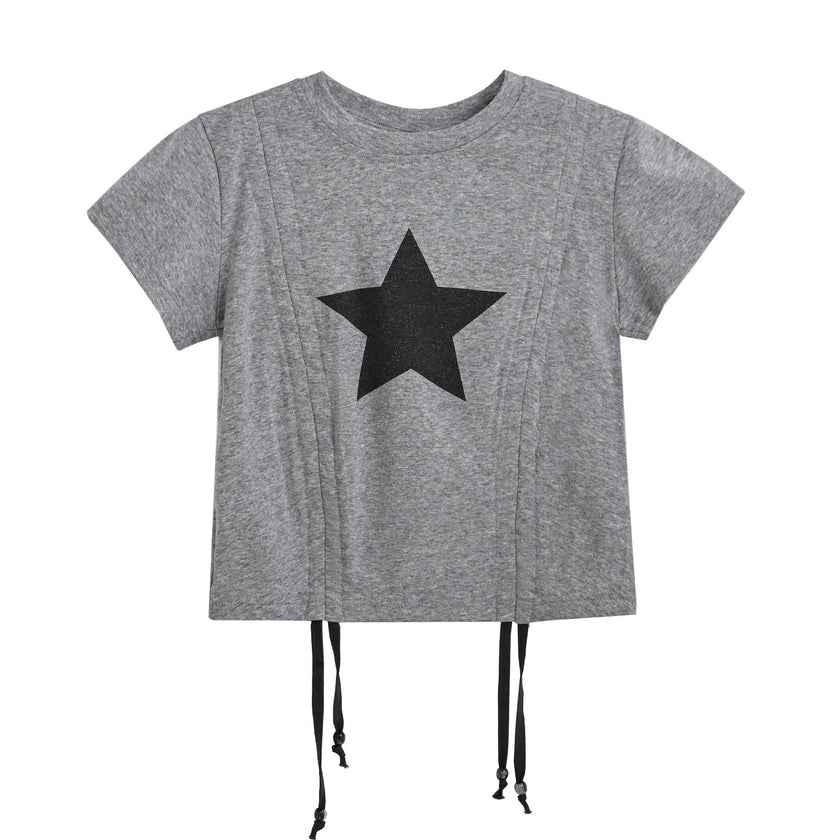 Gray Tee with Star Accent
