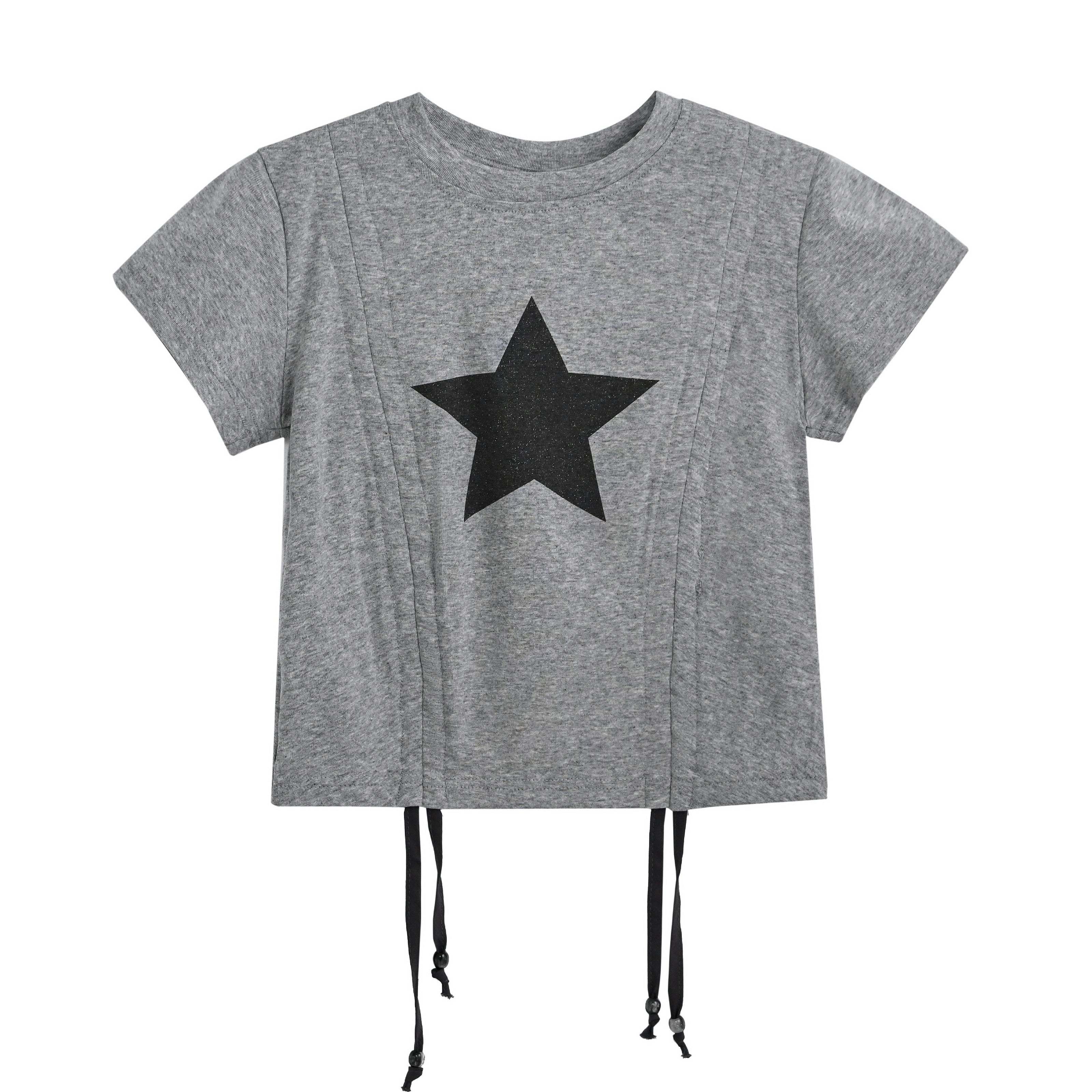 Gray Tee with Star Accent