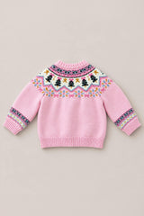 Baby Melody Sweater in Marzipan Pink Fair Isle