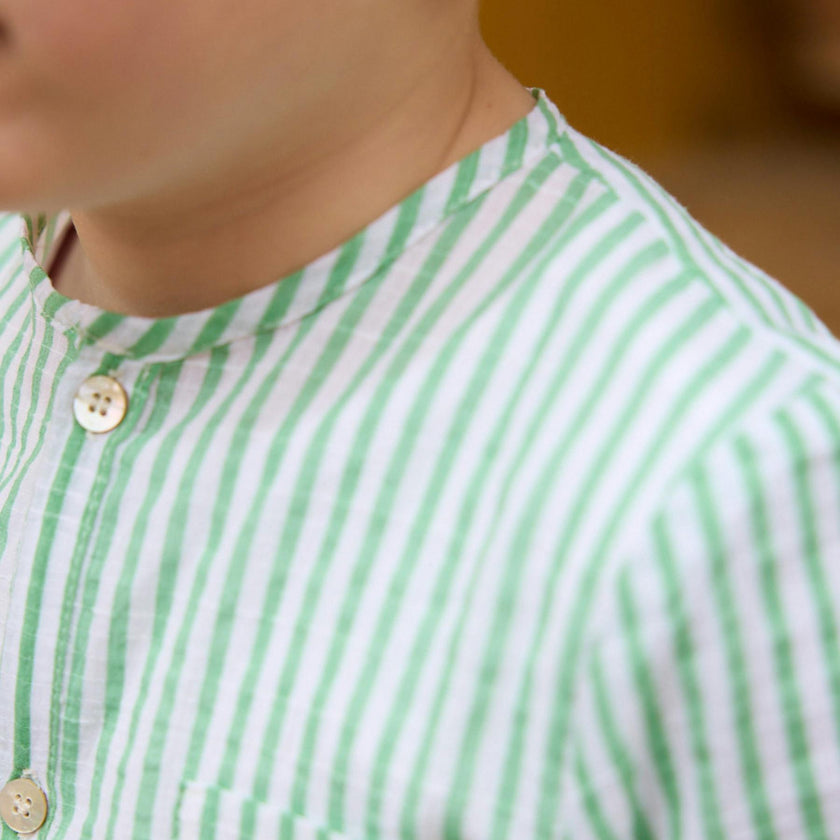 Victor Shirt Mint Stripe