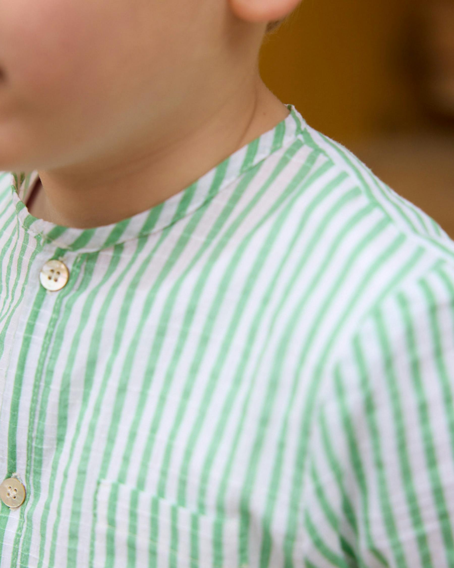 Victor Shirt Mint Stripe