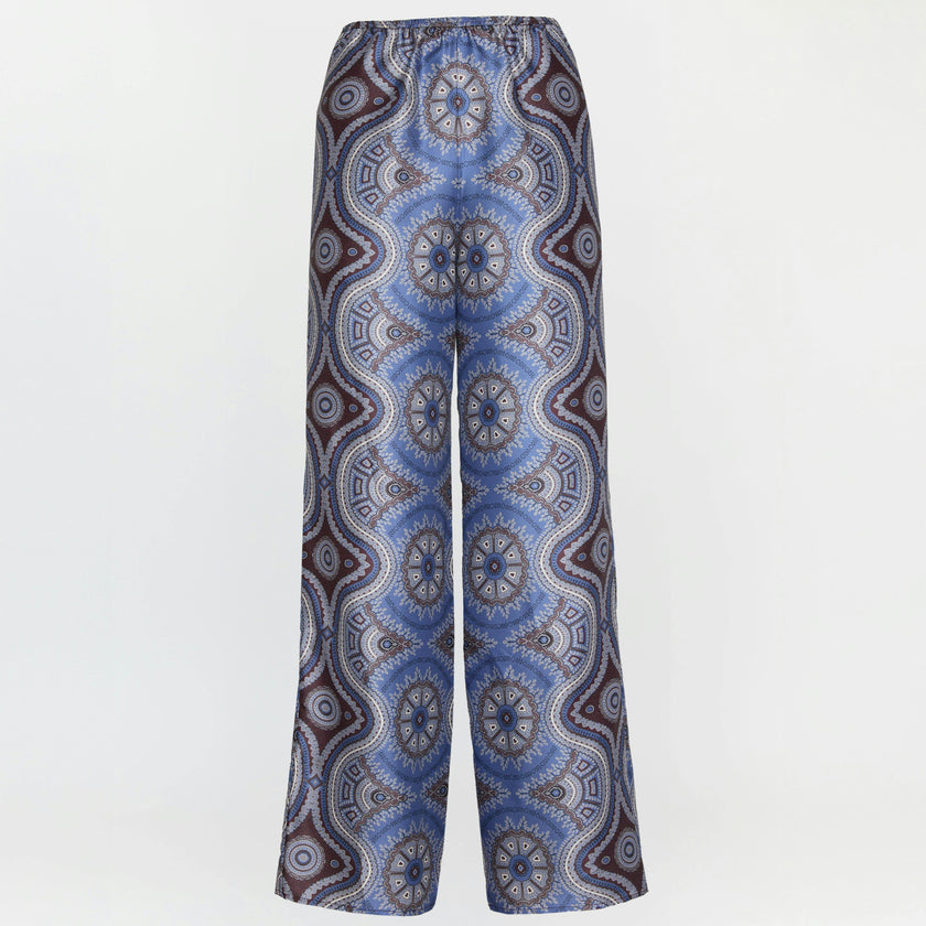 The Taylor Pant - Brown Cobalt Medallion