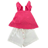 Fuchsia Eyelet Short Set