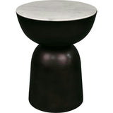 Atarah 20" Contemporary Natural Marble/Metal Handmade Hourglass End Table