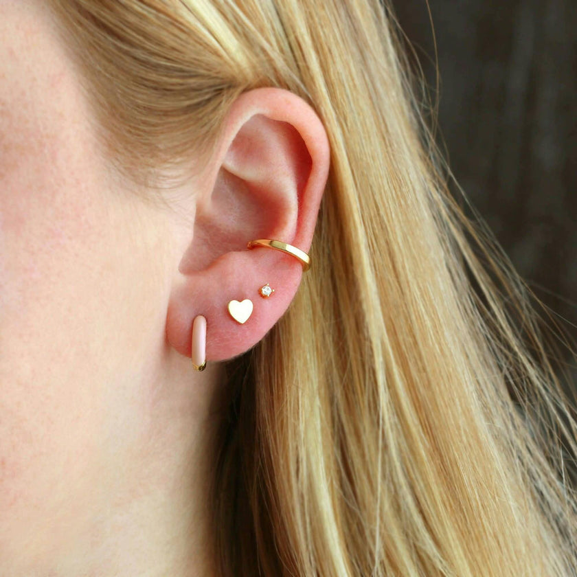 Enamel Huggie Hoop Earrings
