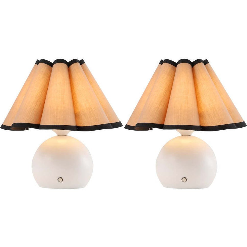 Billie 10.5" Classic Scalloped Shade Rechargeable/Cordless Dimmable Integrated LED Table Lamps