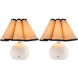Billie 10.5" Classic Scalloped Shade Rechargeable/Cordless Dimmable Integrated LED Table Lamps
