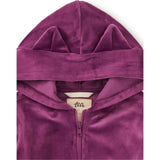 Ears Velour Hoodie, Purple