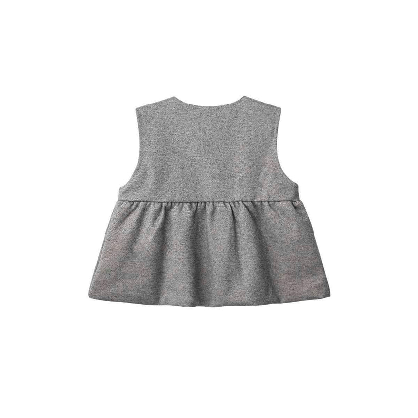 Grey Lace-Layered Tunic Set