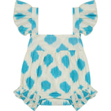 Chloe Baby Romper Cream Aqua Ikat