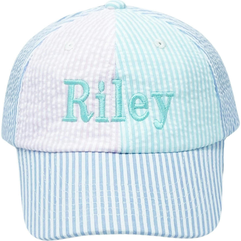 Customizable Seersucker Baseball Hat