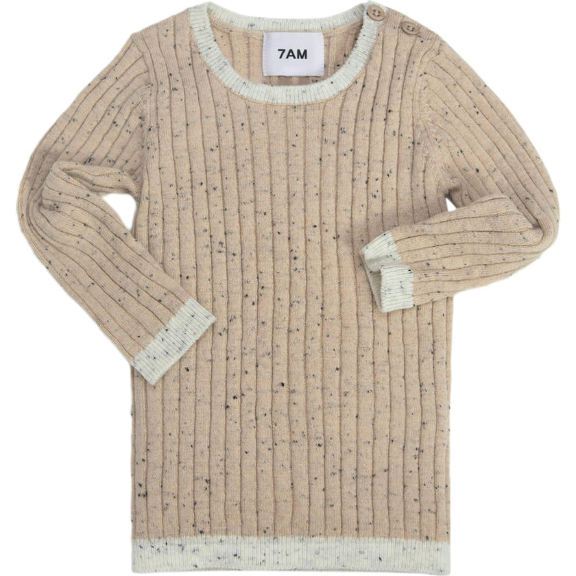 Ribbed Knit Long Sleeve Retro Top