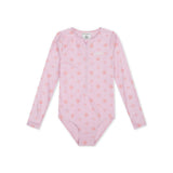 UV Swimsuit Girls With Long Sleeves - Pink - Shell Tastic